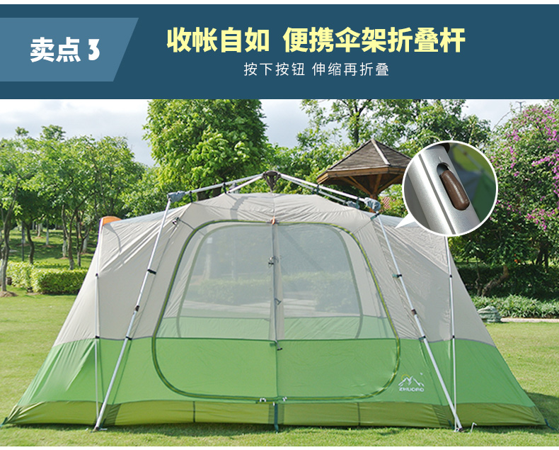 Cheap Goat Tents ZHUOAO 5 8 Person Professional Use Quick Automatic Open Aluminum Poles Tent Double Layer Waterproof Windproof Camping Tent Tents 